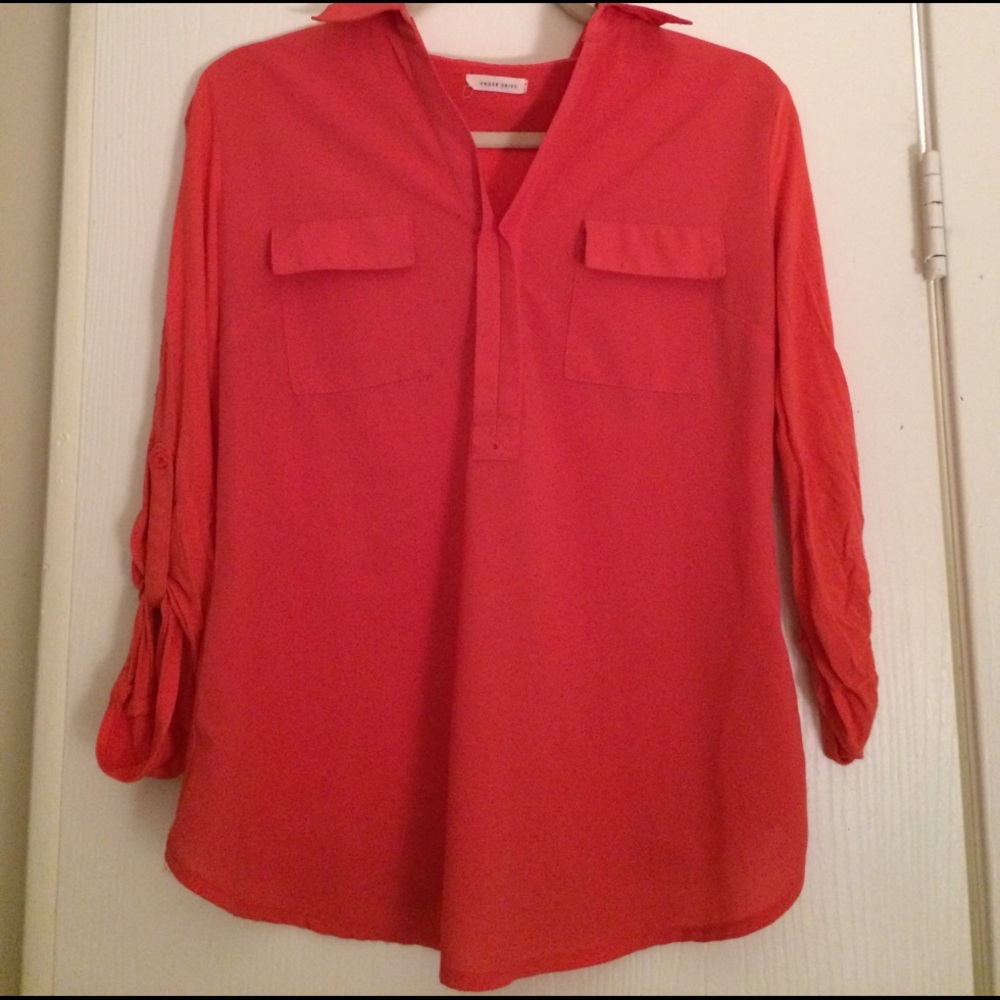 Coral Long Sleeve Blouse