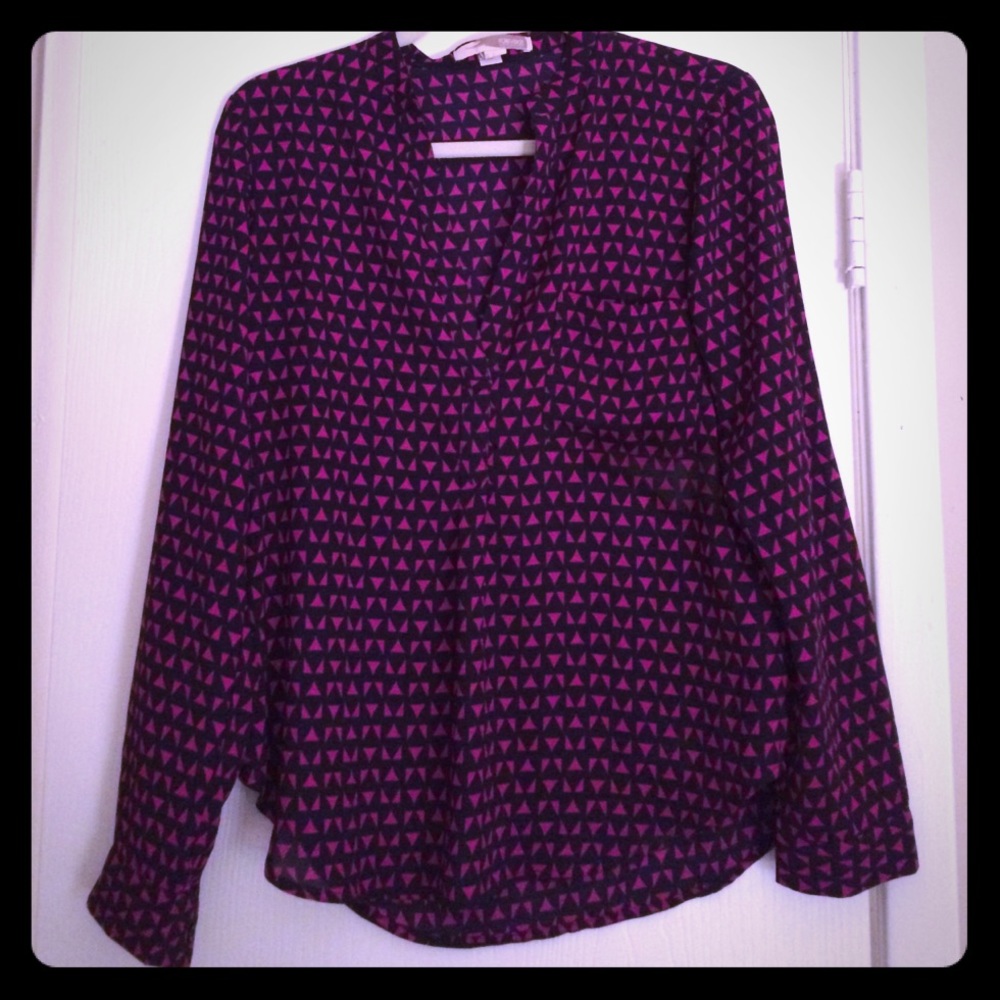Navy and Magenta Blouse