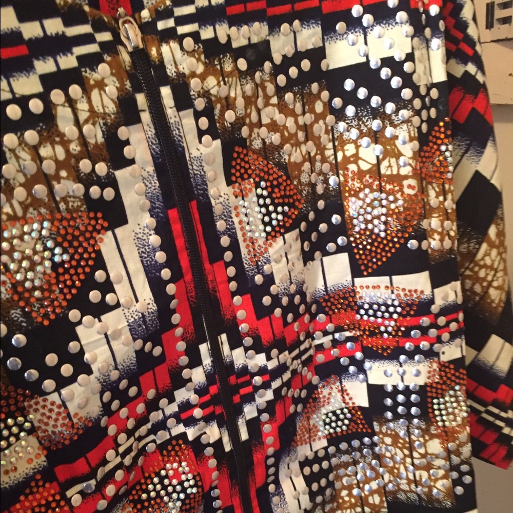 African Ankara Beaded Boubou - Picture 3 of 6