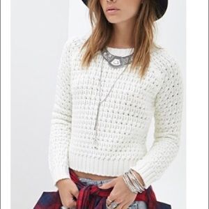 Forever21 cropped knit sweater Medium