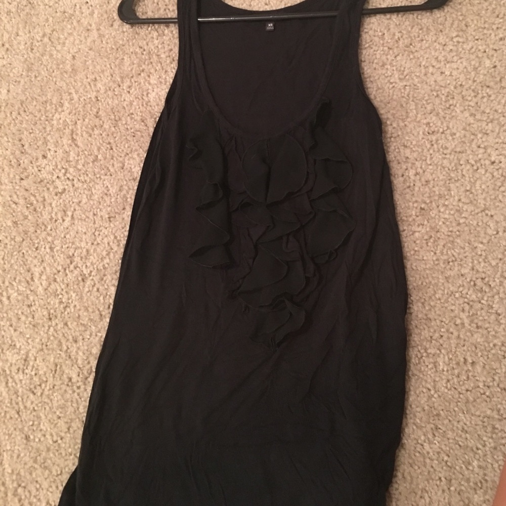 Express black ruffle tank