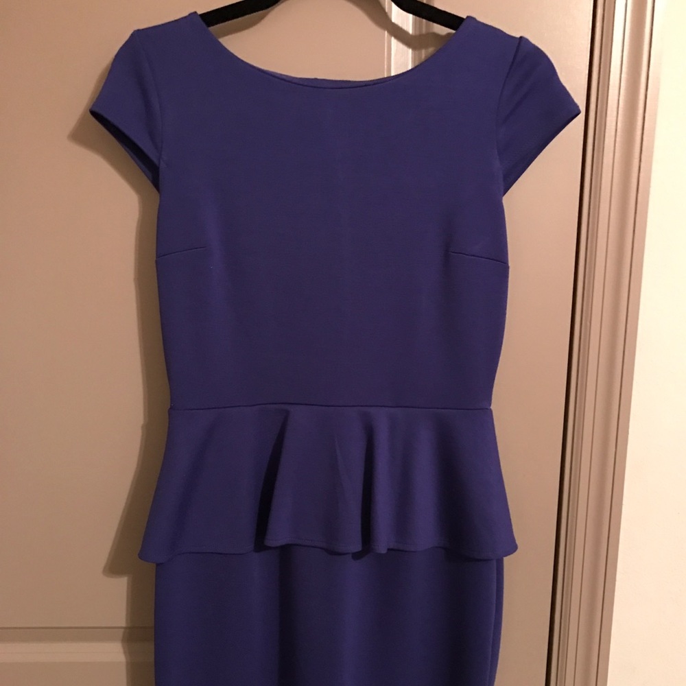 Peplum blue dress