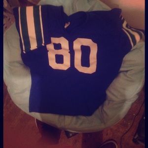 Number 80 forest green Seahawks blue 1970s jersey