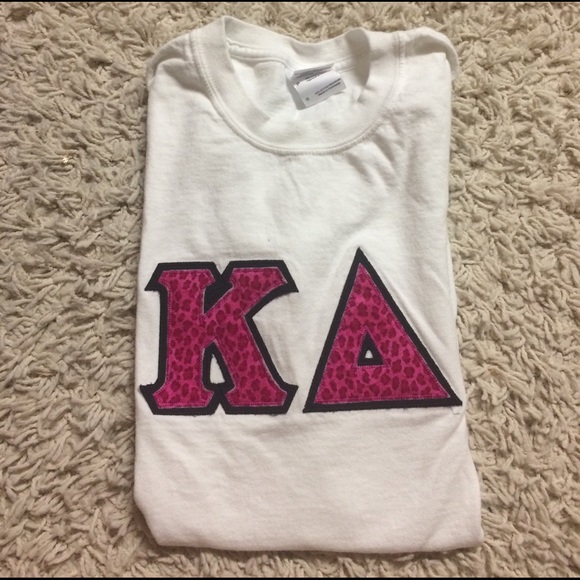 White and Pink Kappa Delta Stitch - Picture 1 of 2