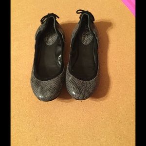 Cole Haan black faux reptile ballet flats