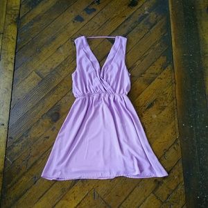 Everly Purple Deep V Dress