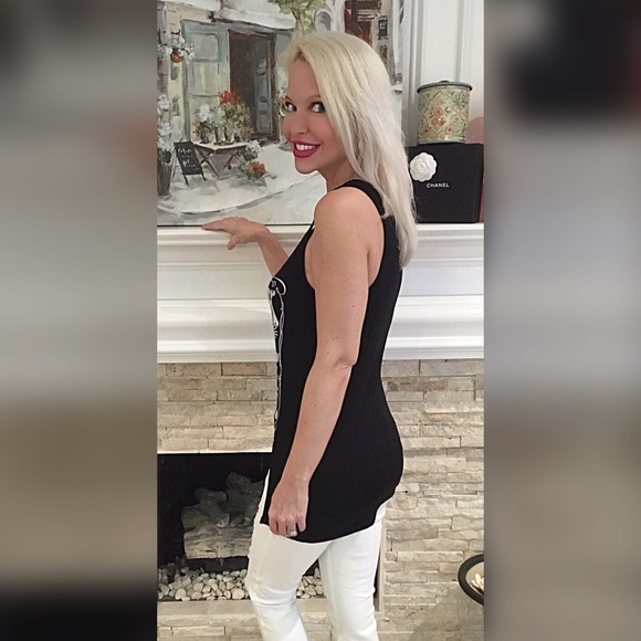 Black Rock & Roll long tank - side split- LAST 1! - Picture 3 of 3