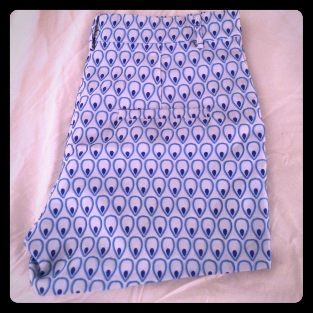 Blue Patterned Shorts