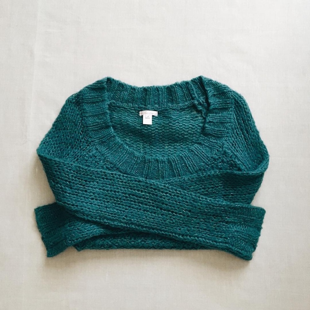 Turquoise scoop-neck sweater