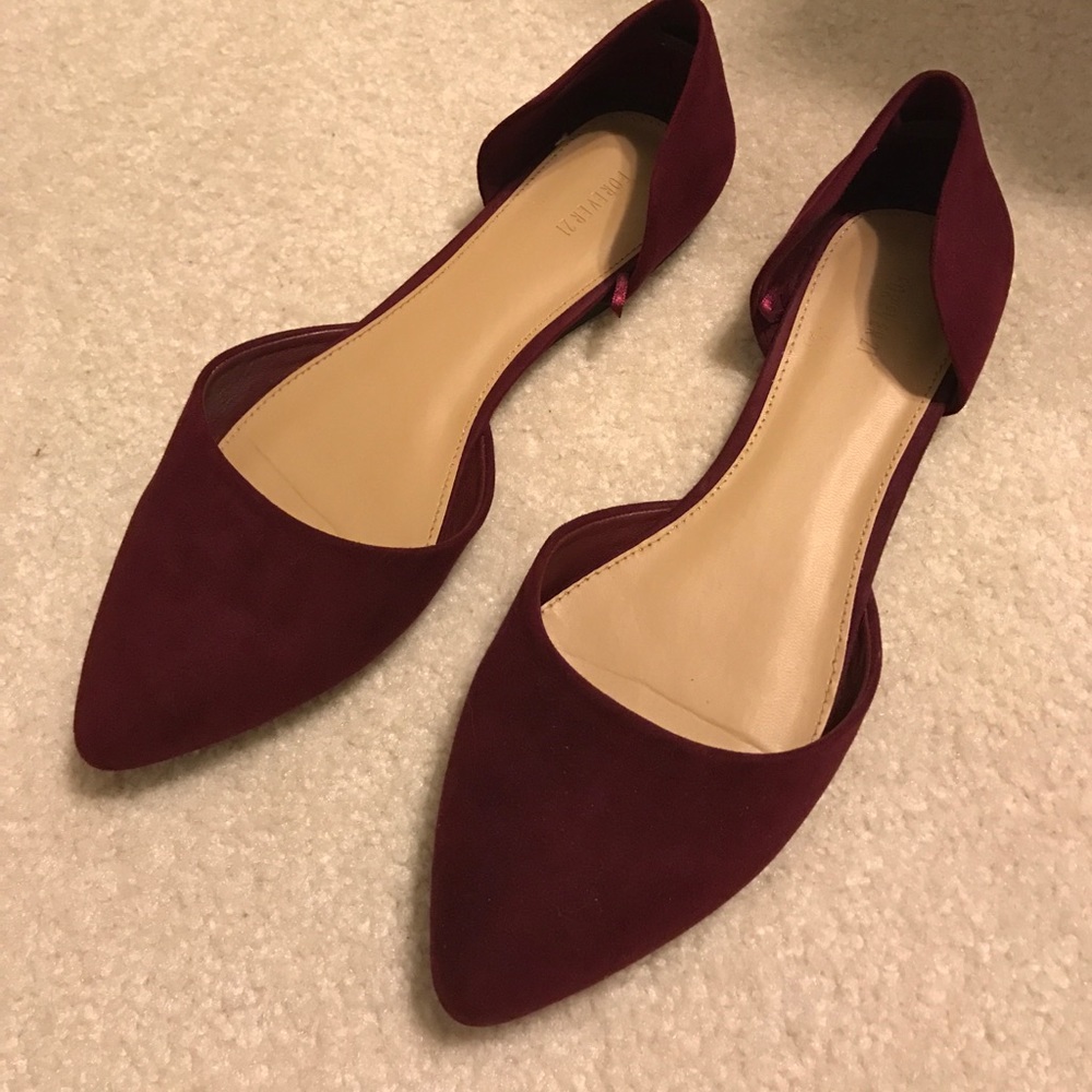 Faux suede flats