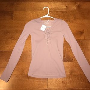 Free People Seamless Laceup Top