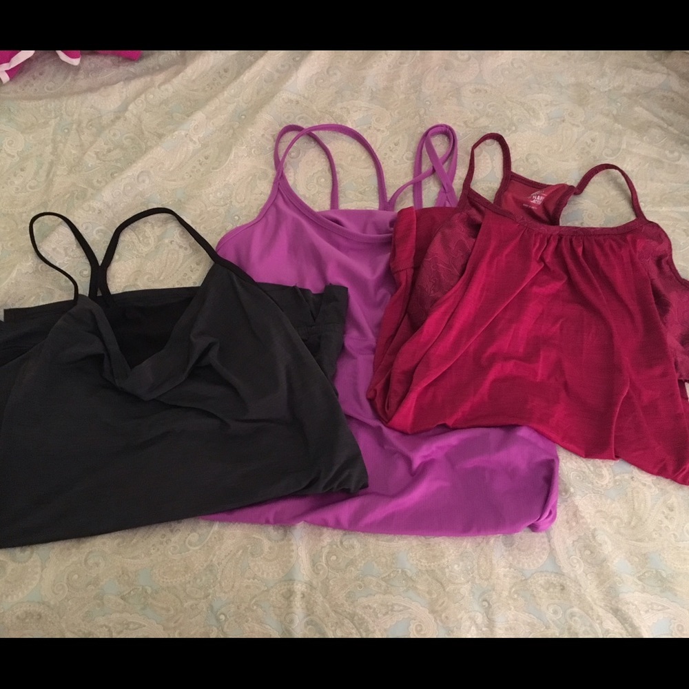 Bundle of 3 built in bra workout tops