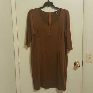 Brown midi dress