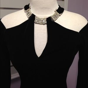 Stretch velvet full length gown