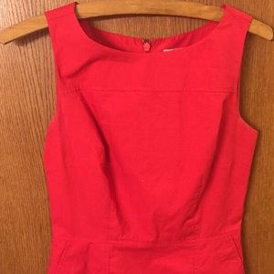 Coral sheath dress with pockets