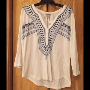 HOST PICK Blue and White Cute Lucky Brand Shirt S