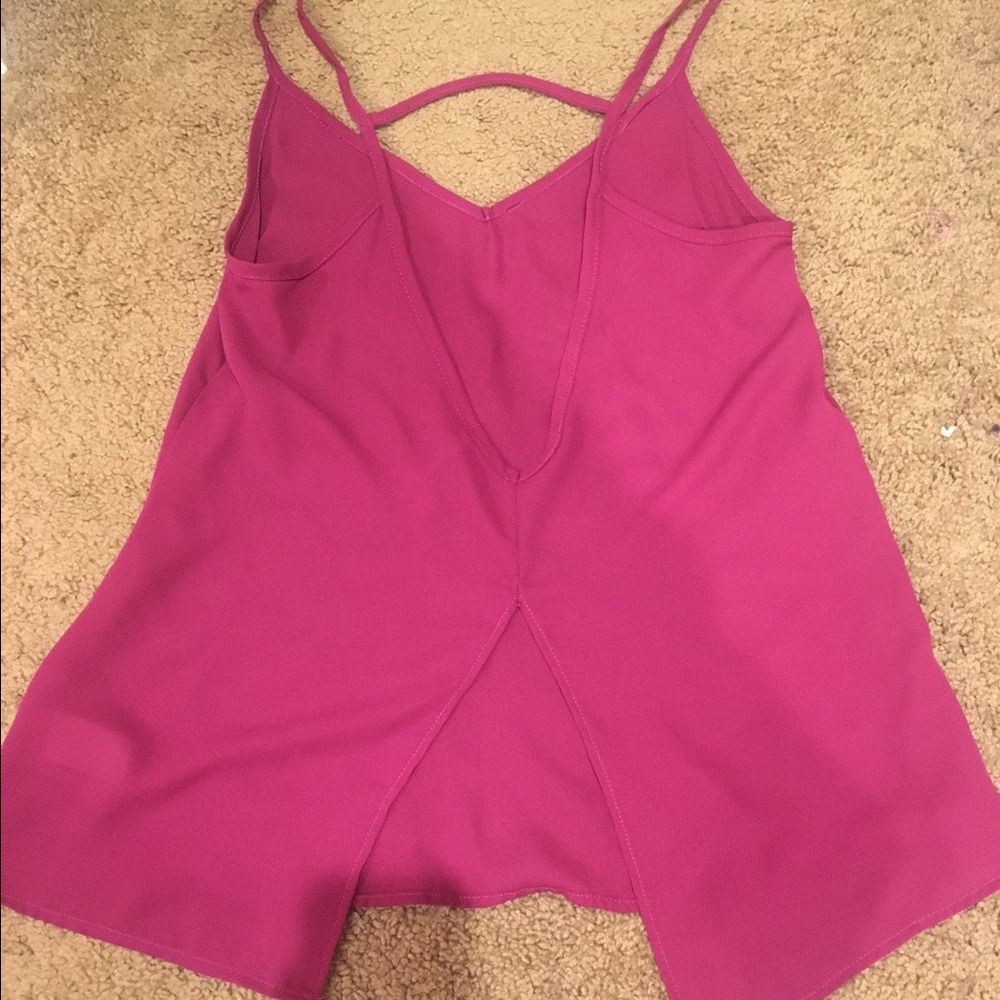 Burgundy open back tank top