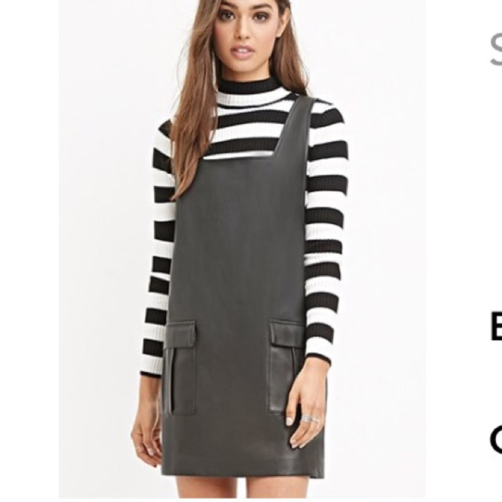 Pleather overall dress