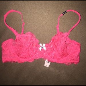NWT- brand new sexy lace hot pink bralette! 34B
