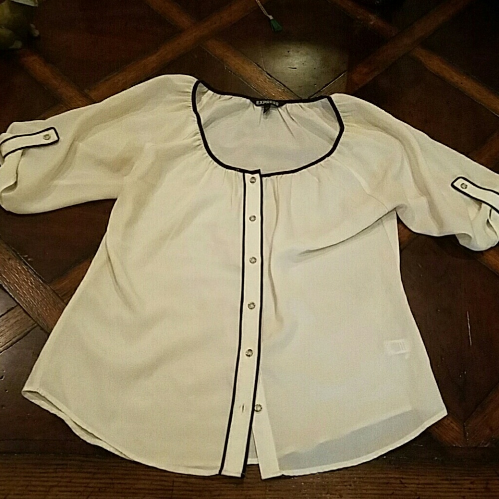**SOLD** Express White button down blouse size S