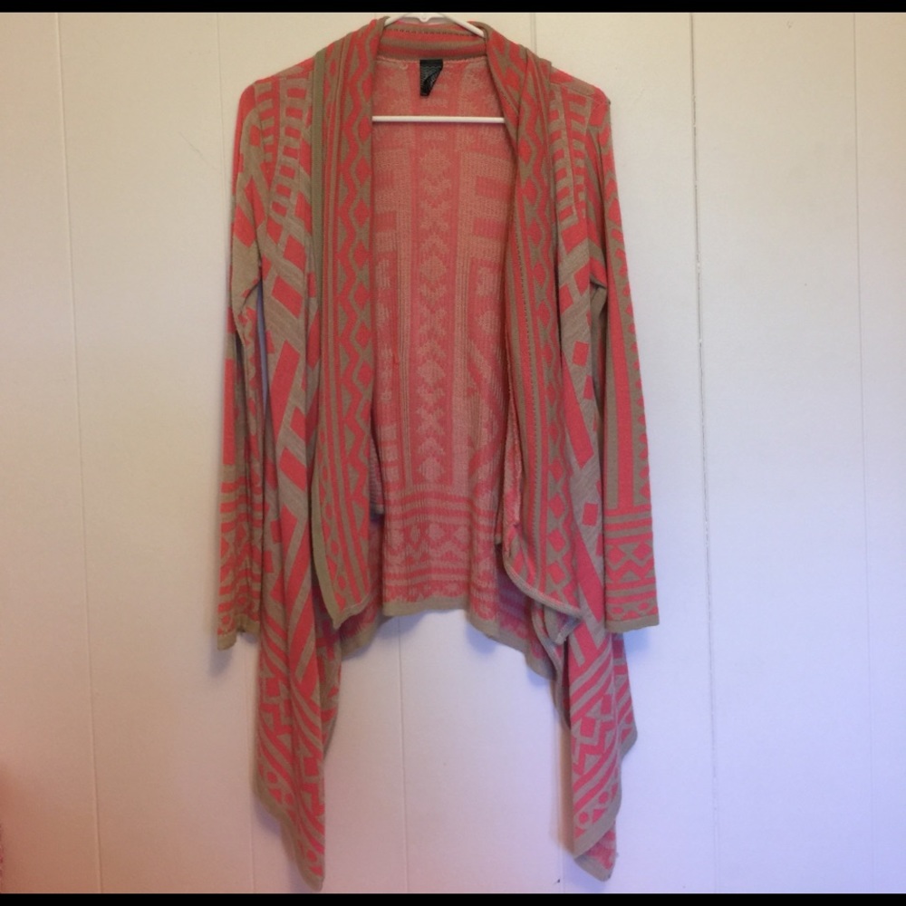 Tribal Print Open Cardigan
