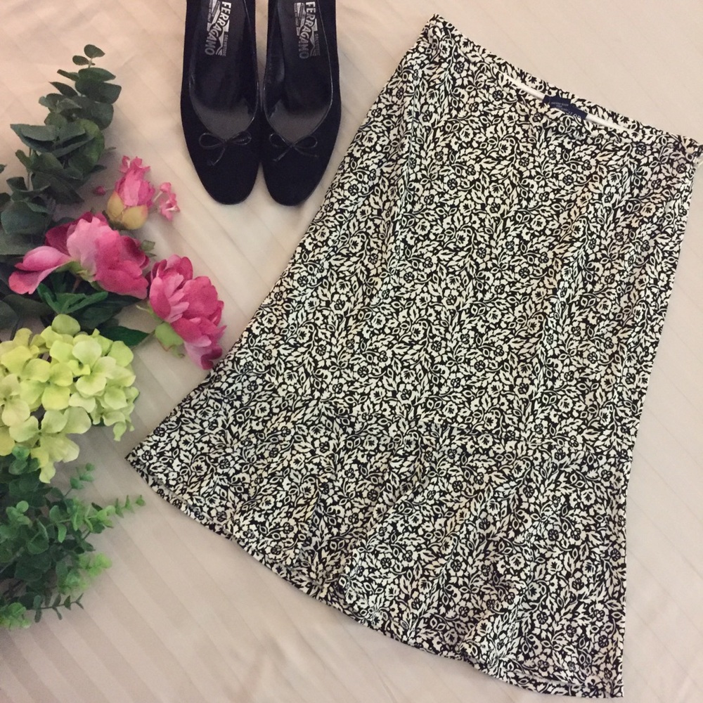 Ann Taylor A-line Asymmetrical Flounce Skirt