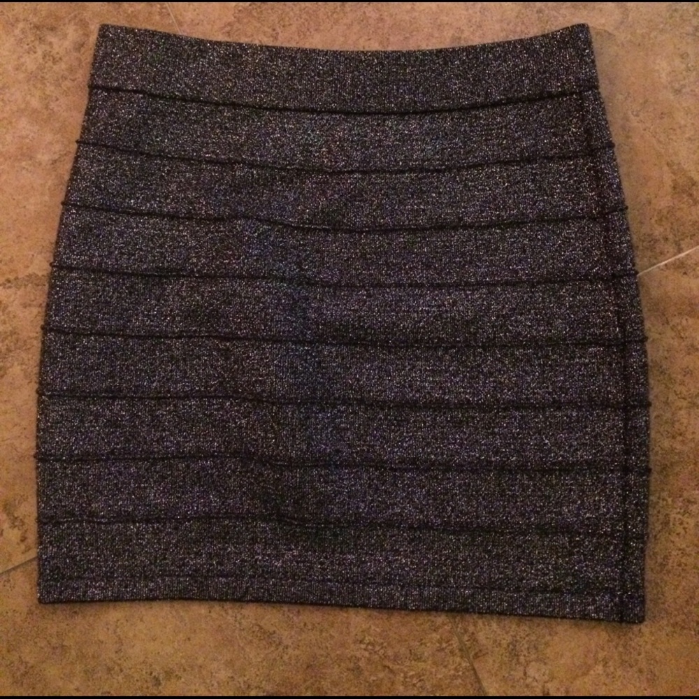 SOLD Silver Black sparkly sexy skirt