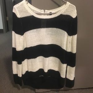 Black and white striped sweater