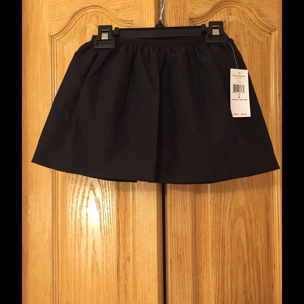 New Little Girls Black Polo Ralph Lauren Skirt 5