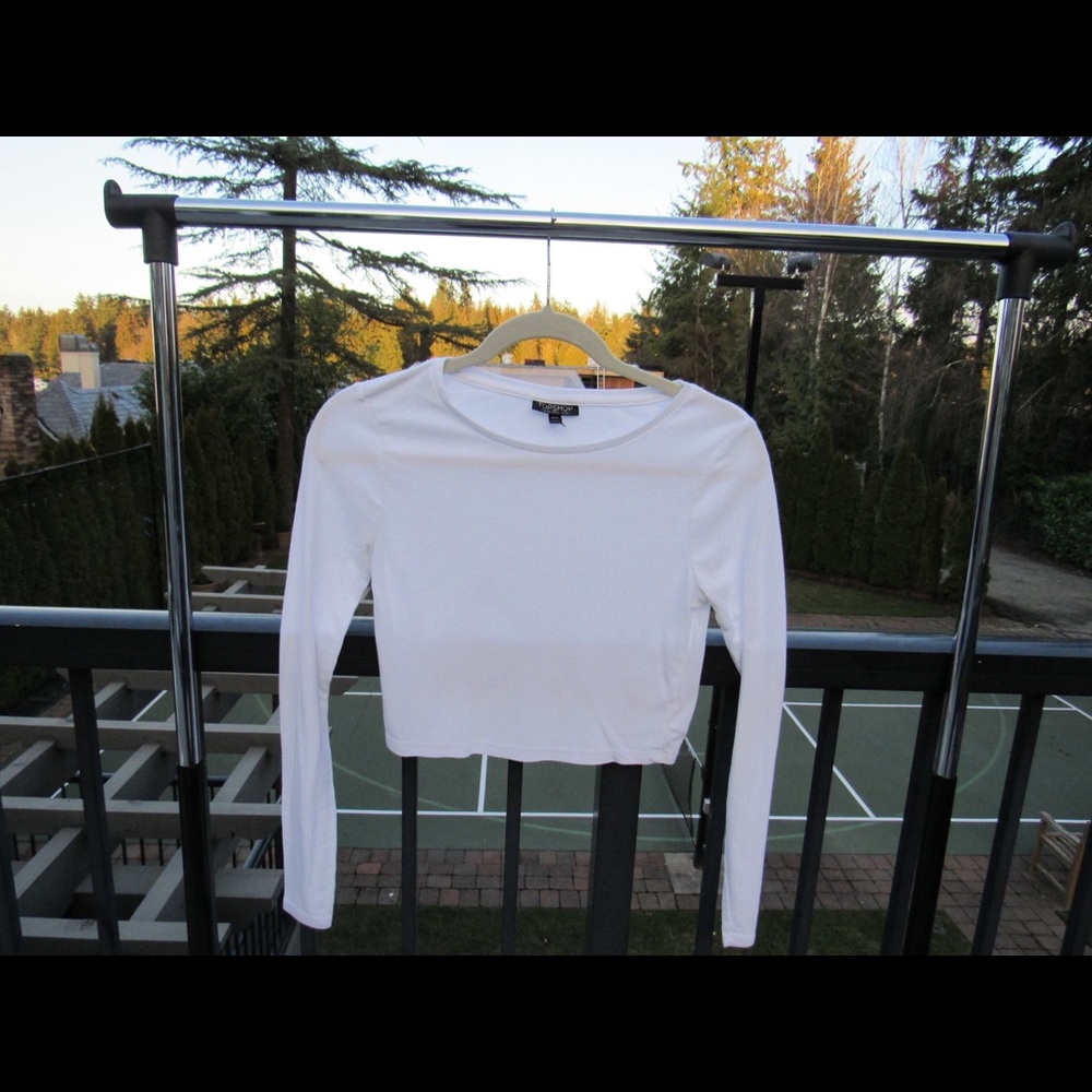 Topshop long sleeve crop top