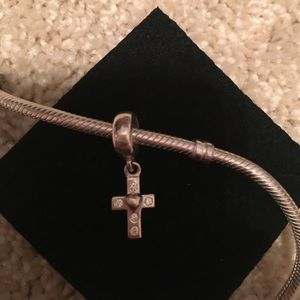 Crystal Encrusted Cross Pandora Charm