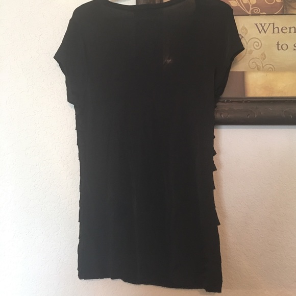 INC Black ruffled dressy blouse - Picture 4 of 4