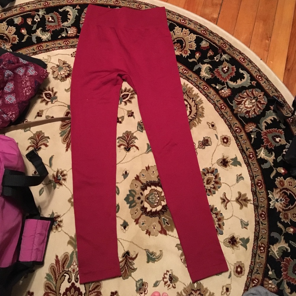 Red Fleece Lined Leggings
