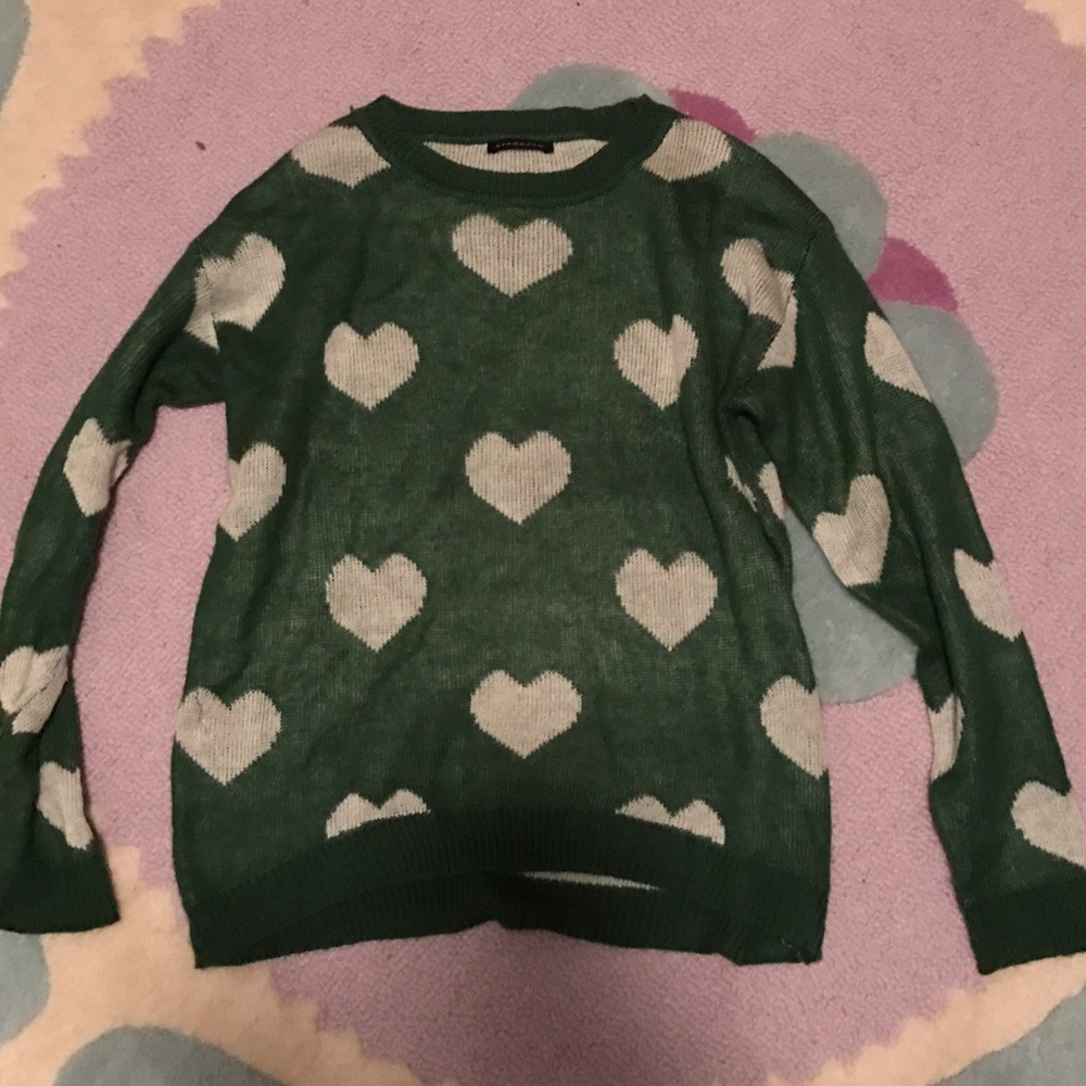 Green heart sweater from ModCloth