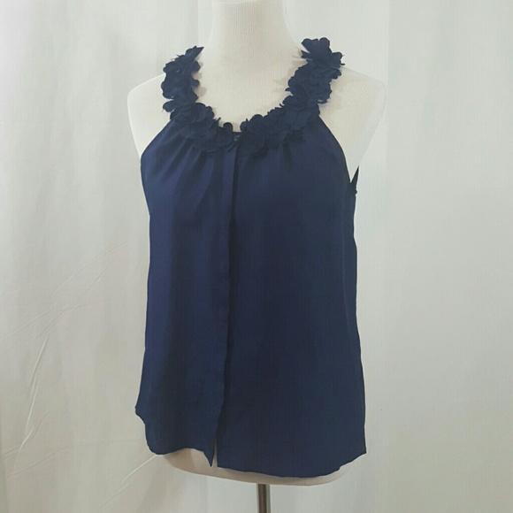 J. Crew Tops - J. CREW Navy Silk Garland Cami  Floral Tank 4