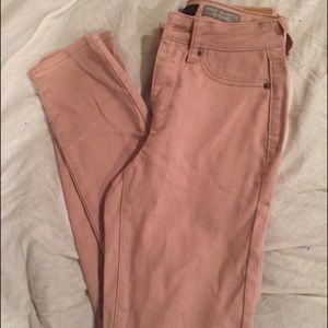 Pink/Salmon color high waisted jeggings