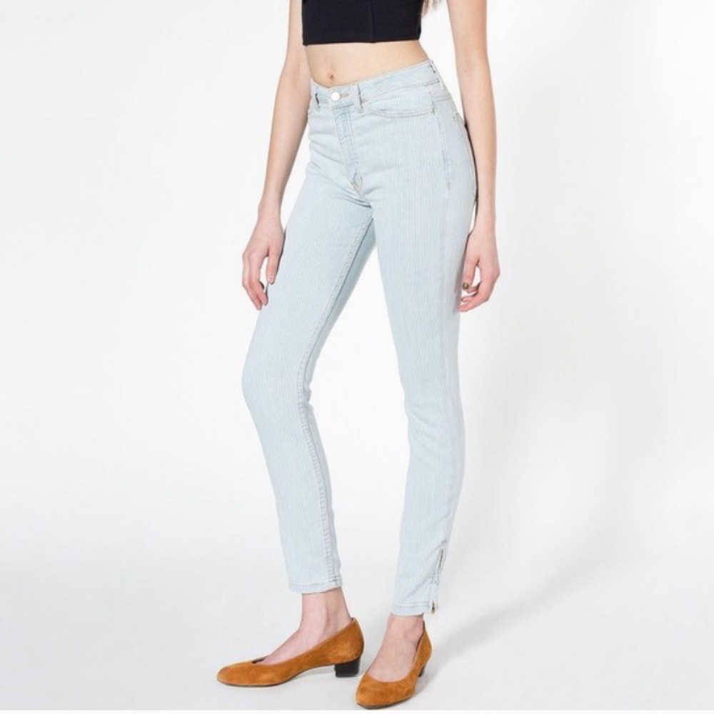 Rare AA striped stretch bull high waist jeans