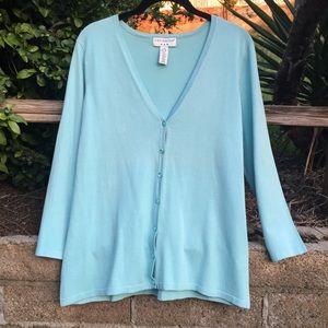 ♦️ Buy 2 Get 1 Free!  Baby Blue Silk knit Cardigan