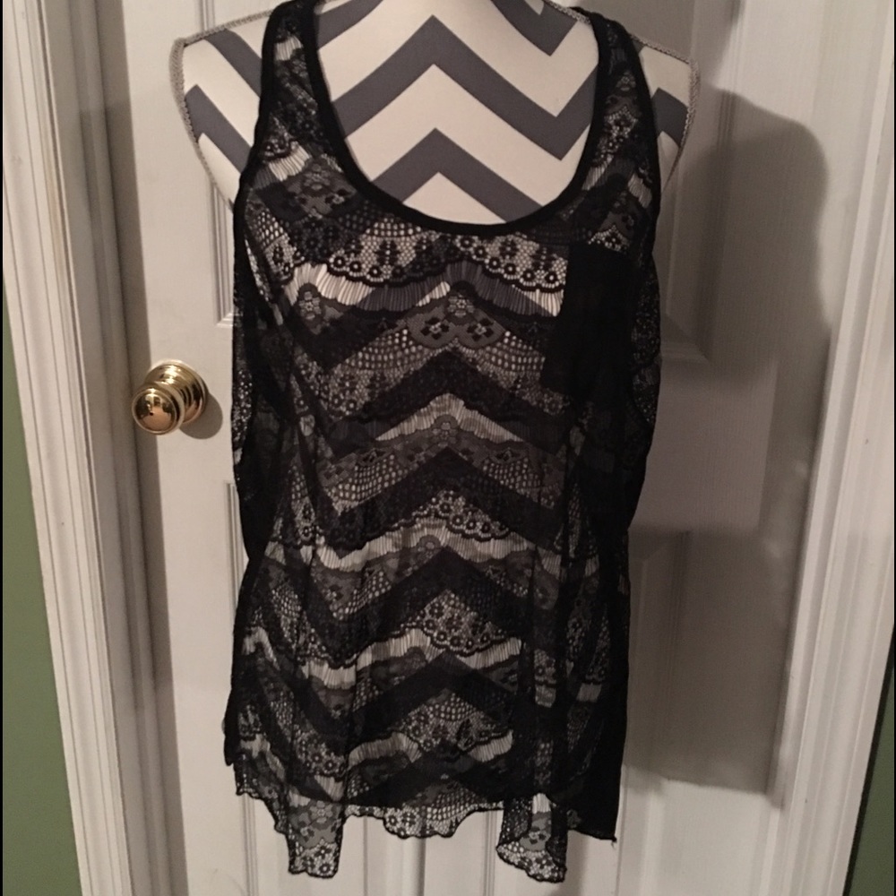 Black lace tank