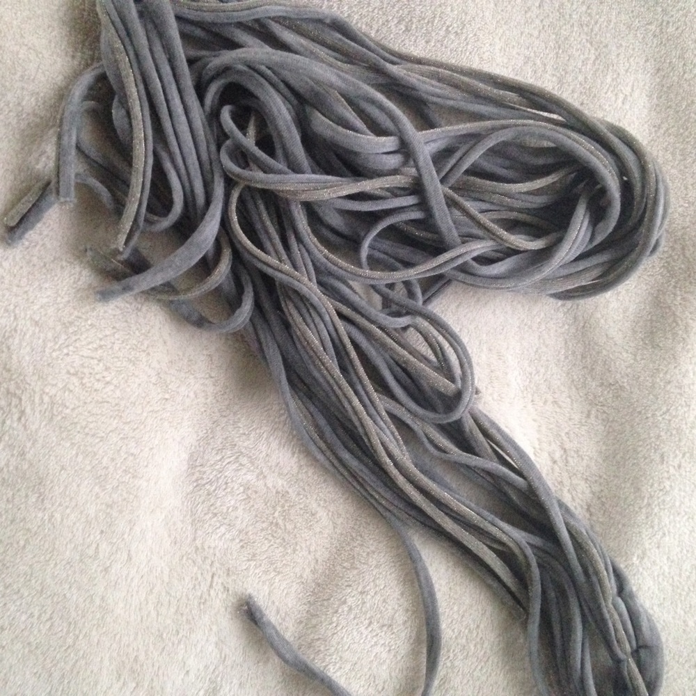 Grey & Gold Skinny Strand Scarf