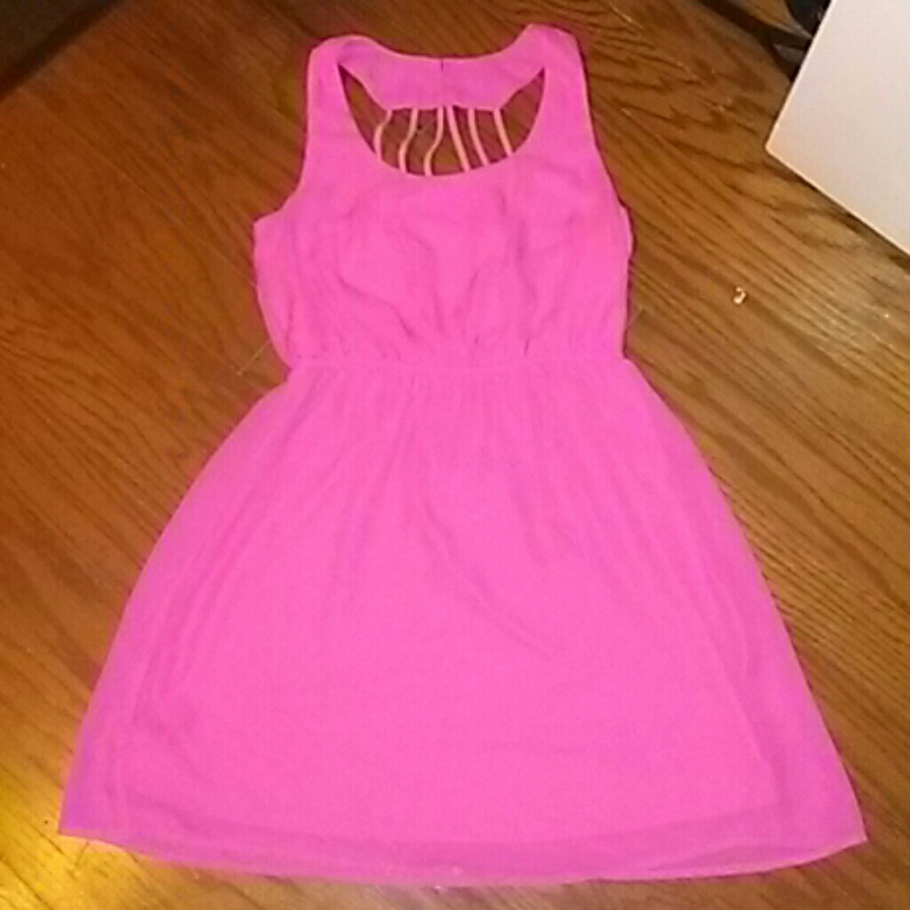 Pink flowey tube top dress