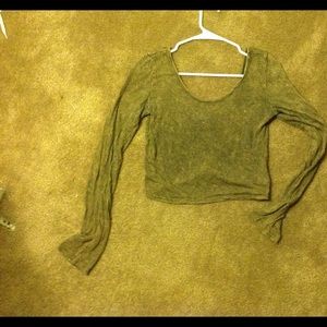 Brown long sleeve crop top