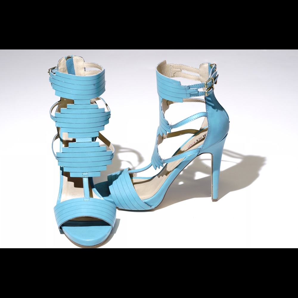 JustFab Turquoise Heeled Sandals