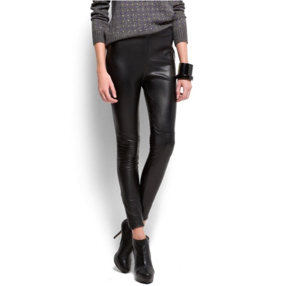Mango faux leather trousers NWT