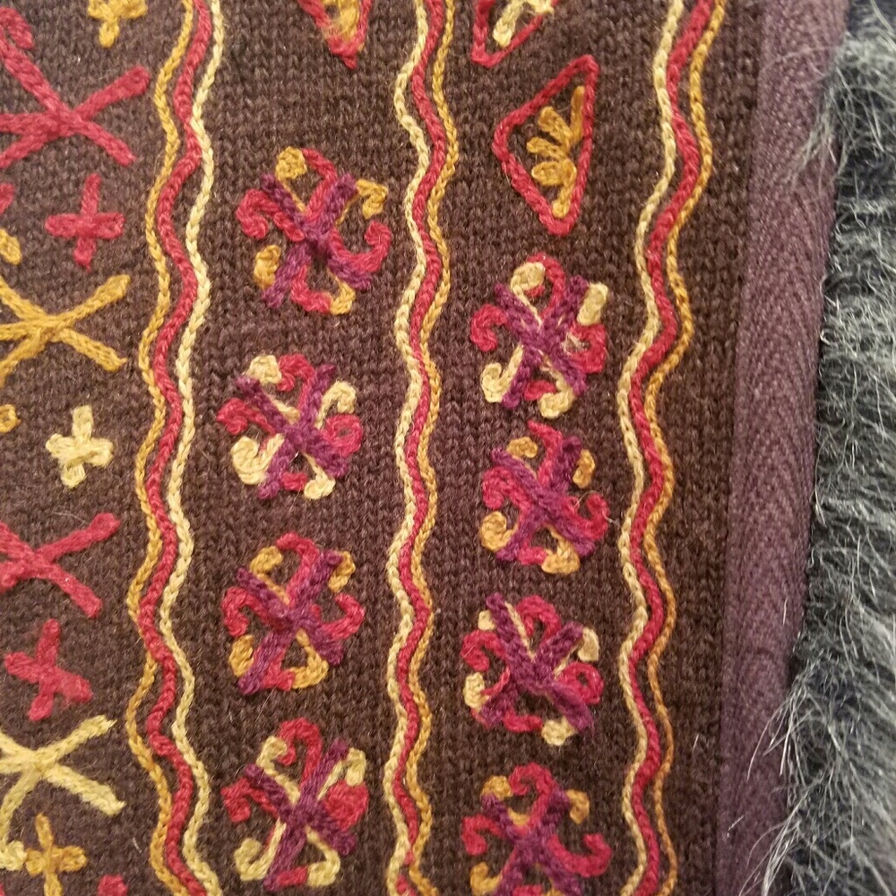 RARE Embroidered Wool Hooded sweater Jacket - Picture 3 of 4
