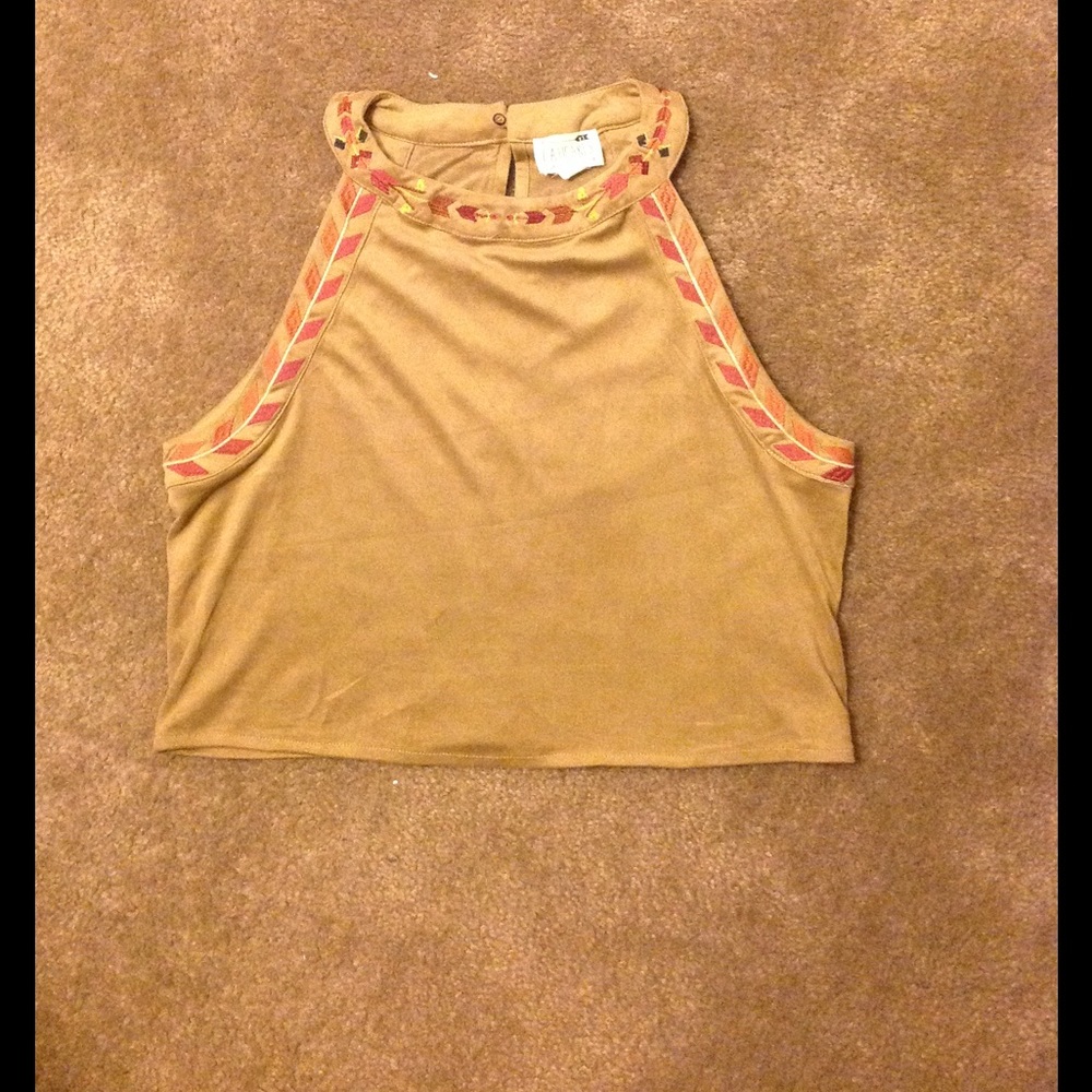 Light brown suede top