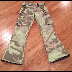 Green Camp Ski Pants