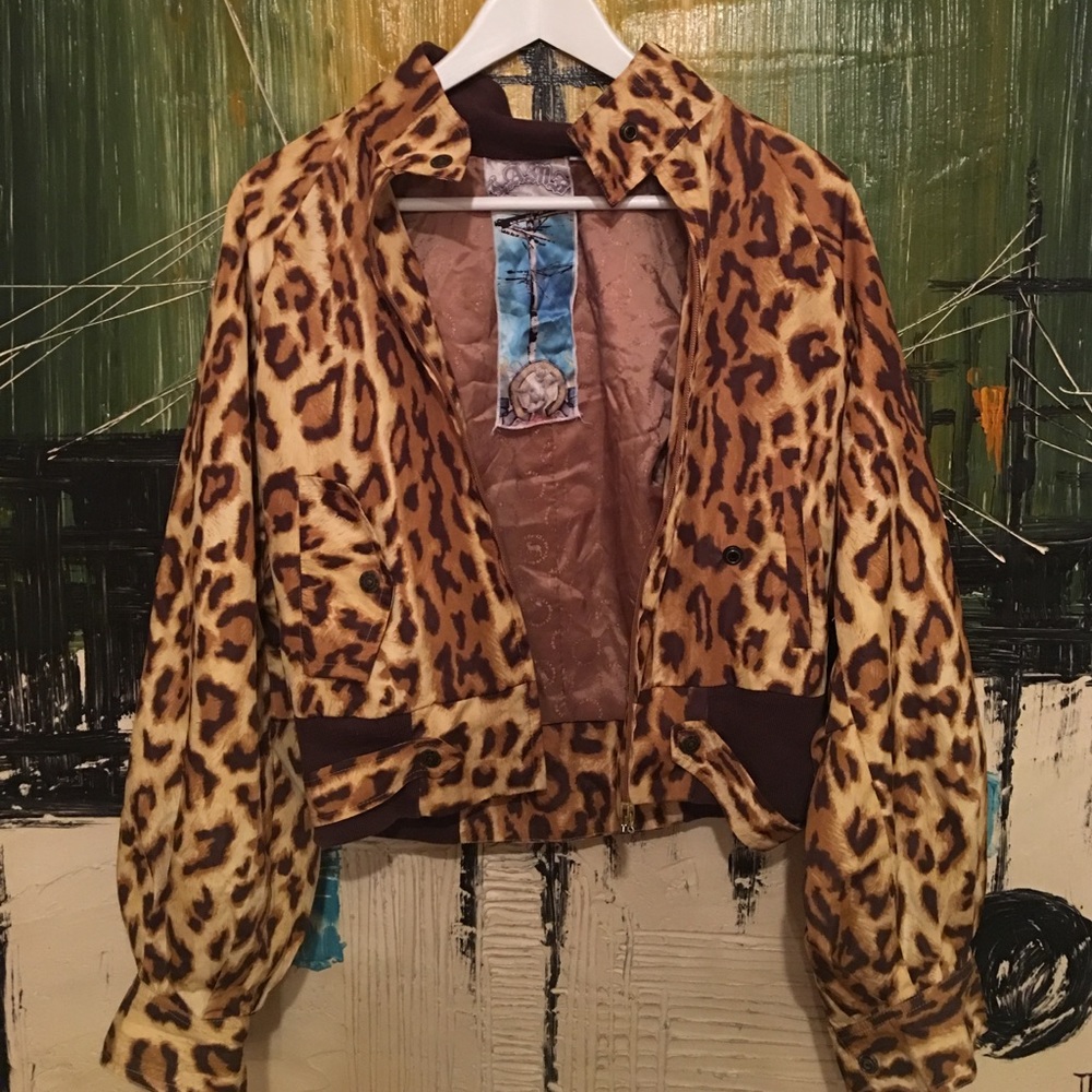 L.a.m.b cheetah print zip up