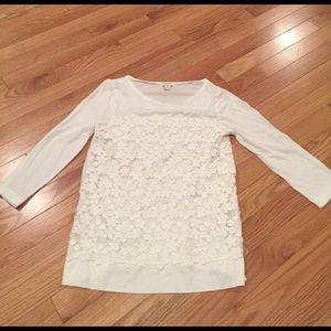 White JCrew 3/4 sleeve