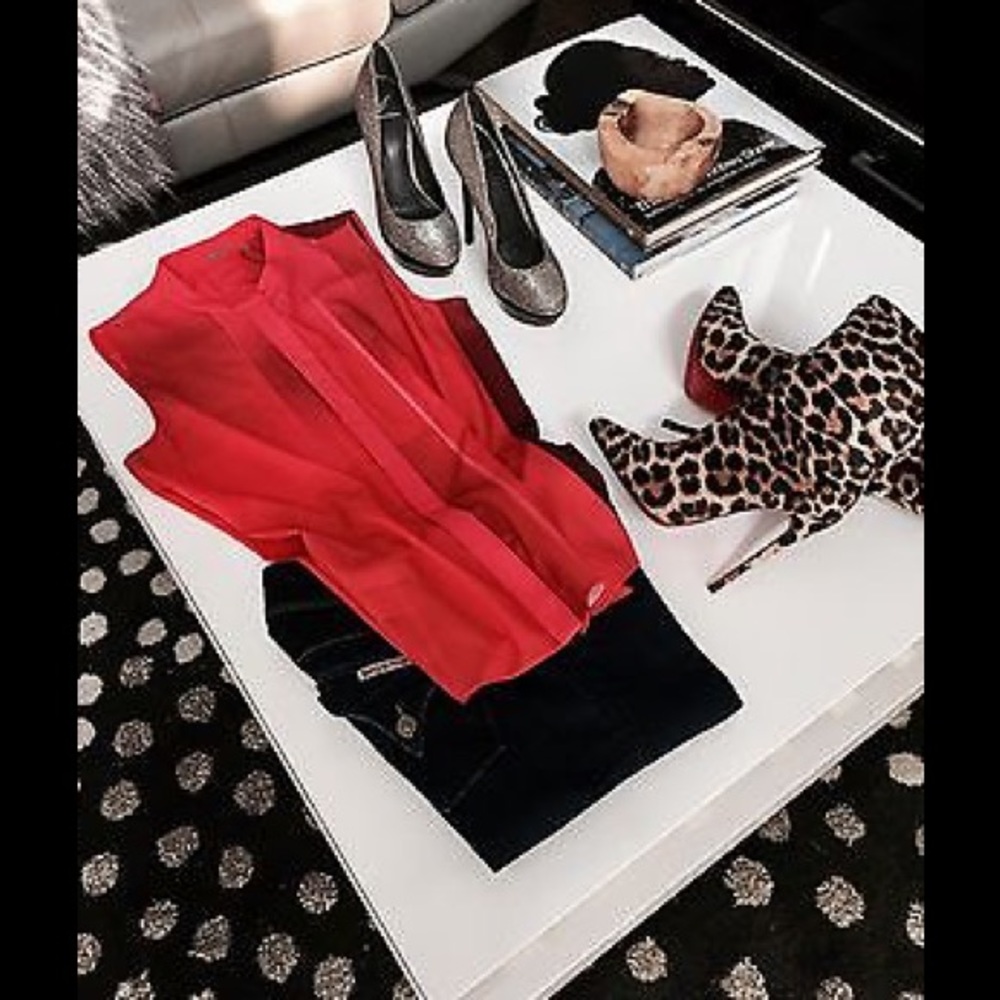 New ELIE TAHARI Women's Top, Red, Size Sm